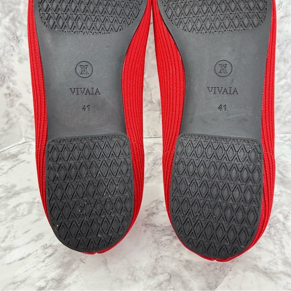 Women's Red Knit Ballet Flats - Comfortable Everyday Loafers - Picture 12 of 16